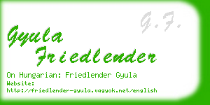 gyula friedlender business card